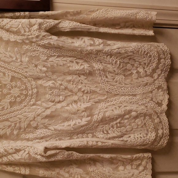 Express Mesh Lace Embroidered  Sheer Top ❤ - Picture 3 of 4